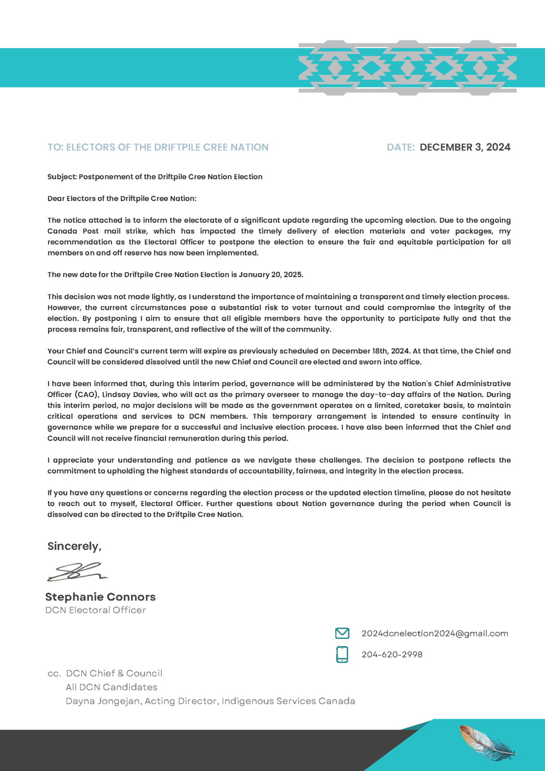 DCN Election Update 2025 – Driftpile Cree Nation
